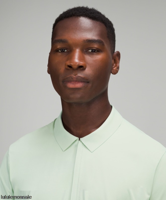 Lululemon Verkauf DELULU758 | Arctic Green Luxtreme Poloshirt Mit Reißverschluss Vorne
